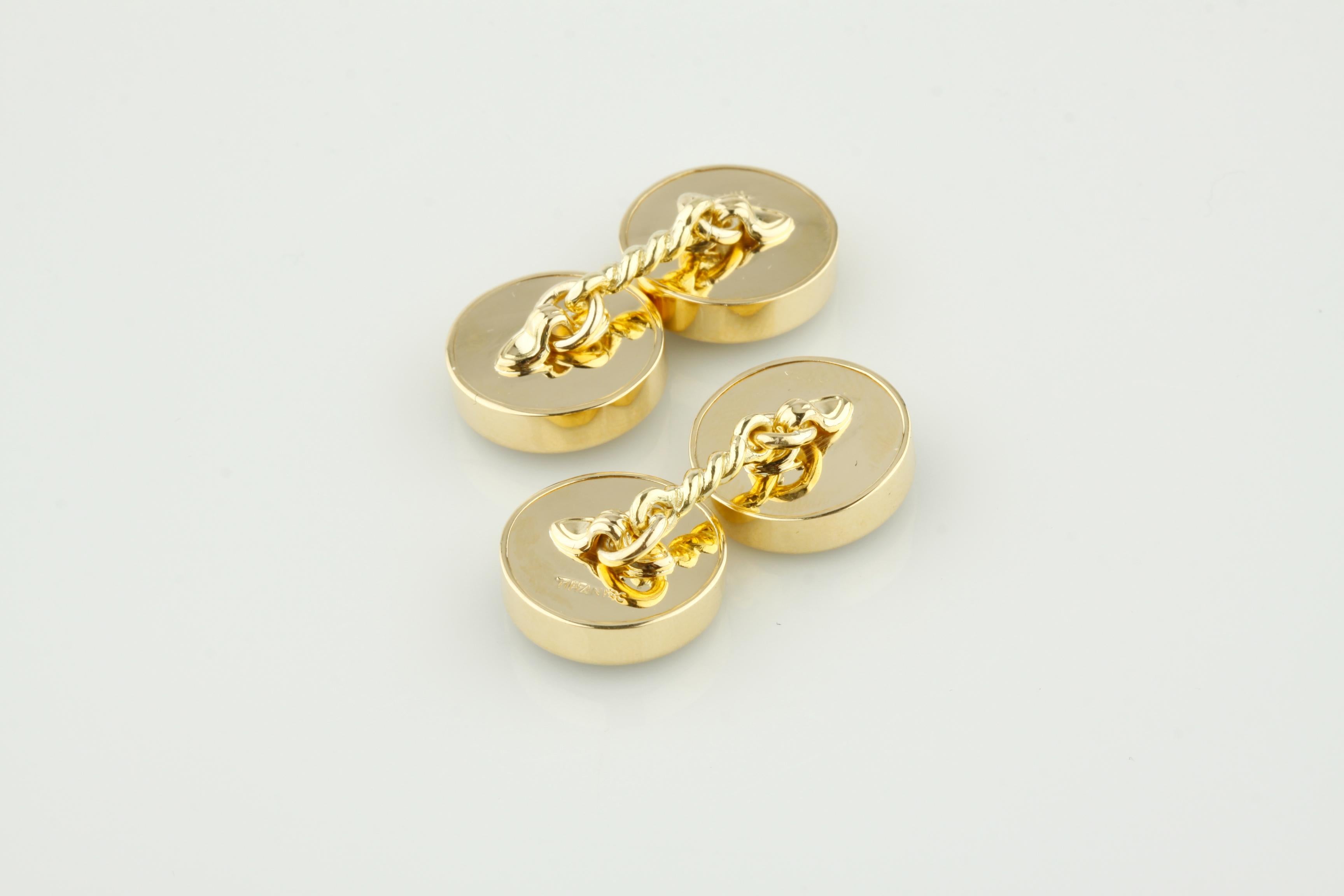 Gorgeous Vintage Cufflinks by Tiffany & Co.
From the 1950s
18k Yellow Gold w/ Onyx 