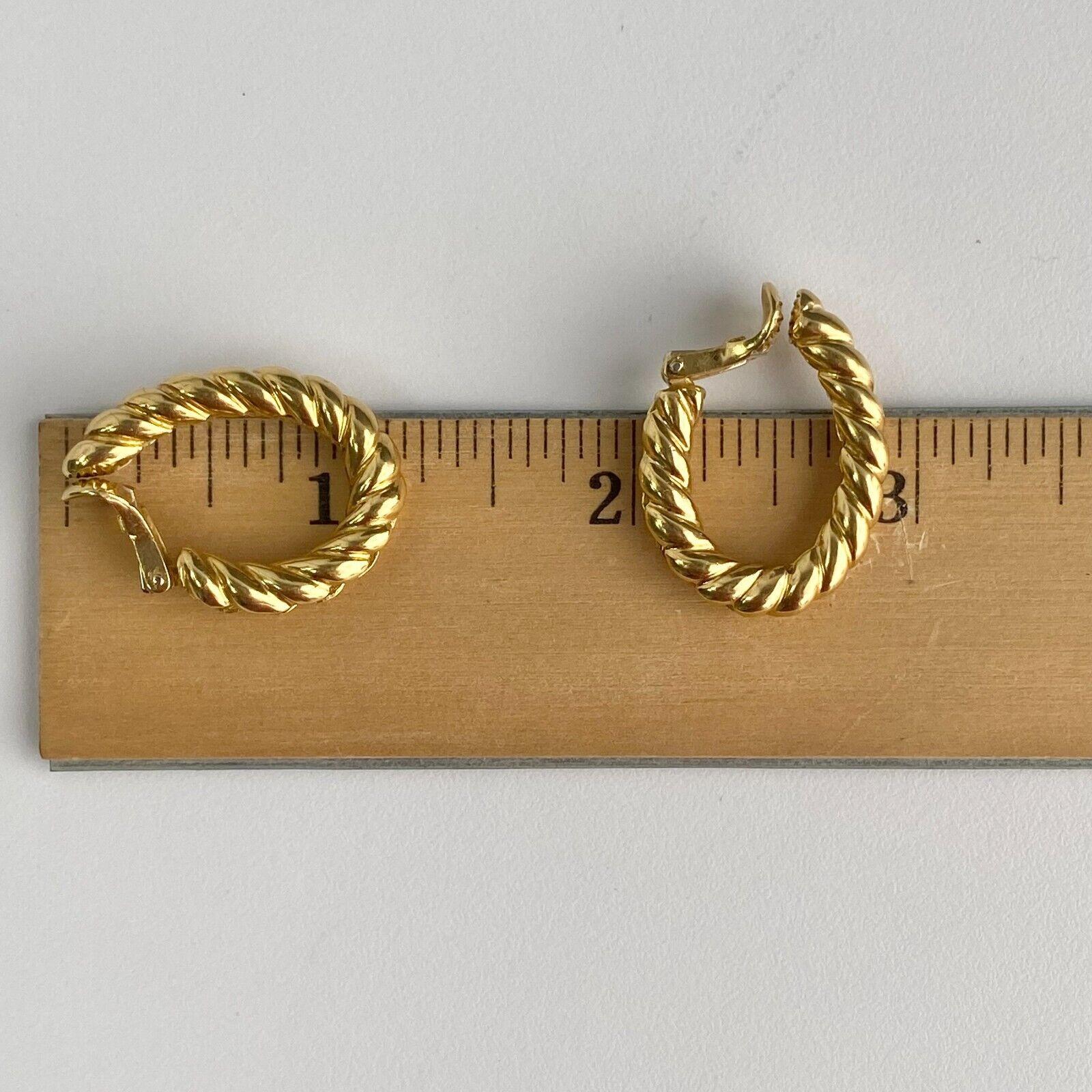 TIFFANY & CO VINTAGE 18K yellow gold ROPE HOOPS 17.53GR 2