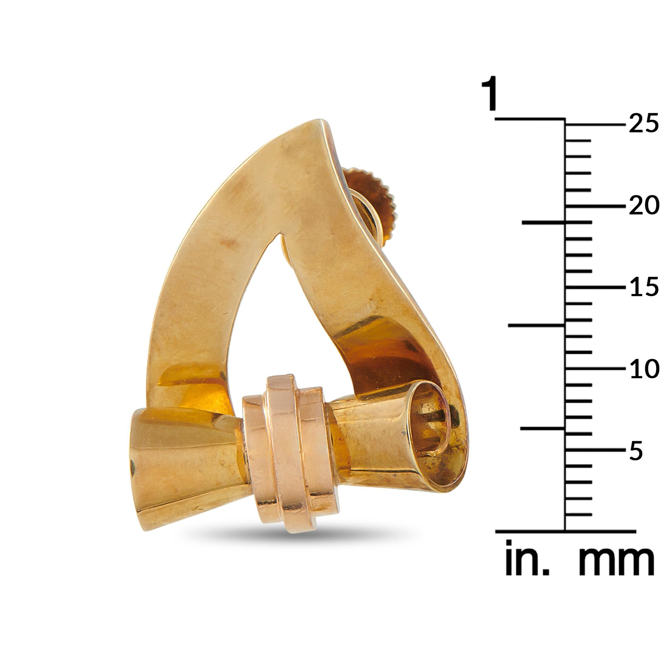 Tiffany & Co. Vintage 18K Yellow Gold Scroll Earrings Damen im Angebot