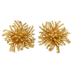 Tiffany & Co. Vintage 18K Yellow Gold Sea Anemone Earrings