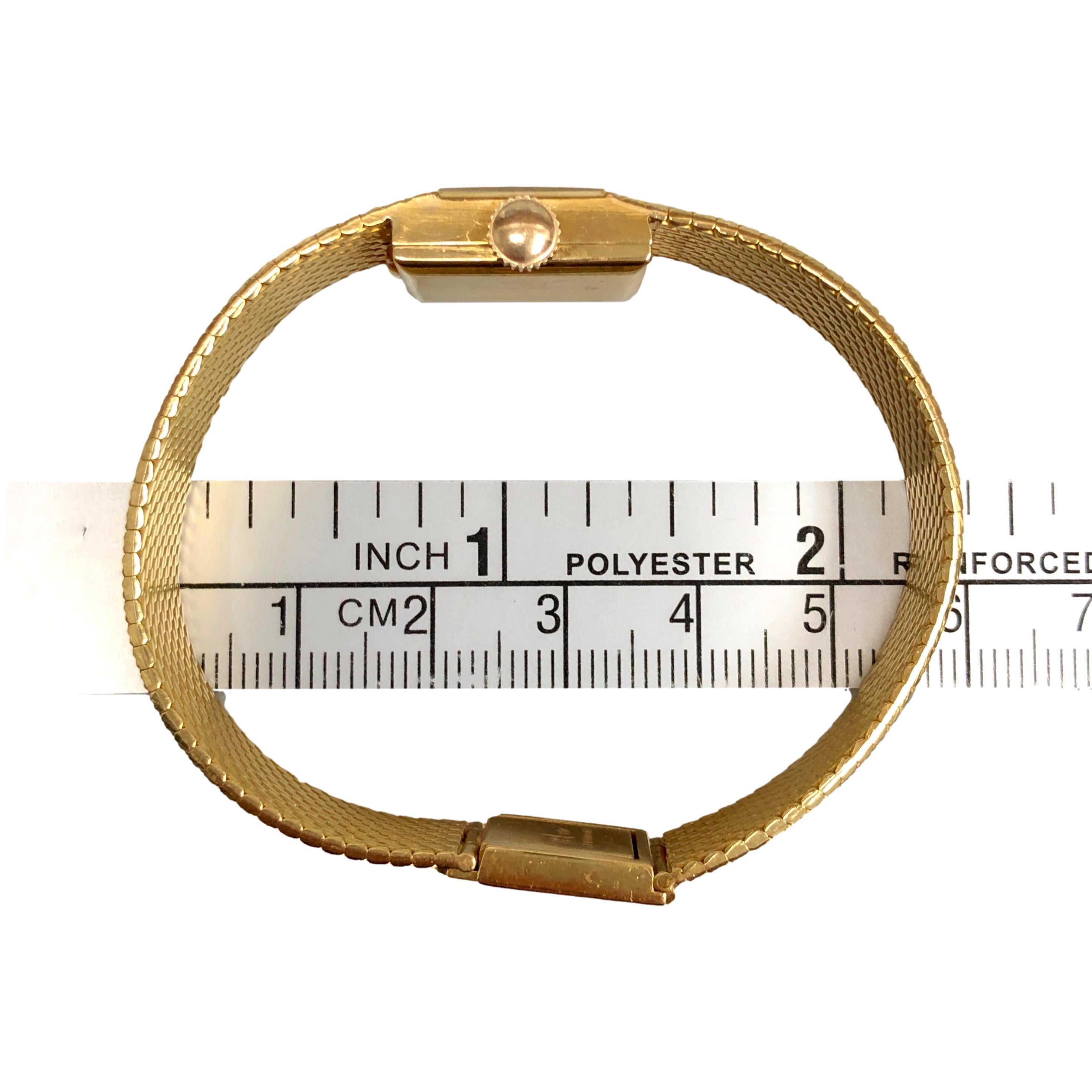 Tiffany & Co. Vintage 18K Yellow Gold Square Watch with Mesh Bracelet- 1960's 6