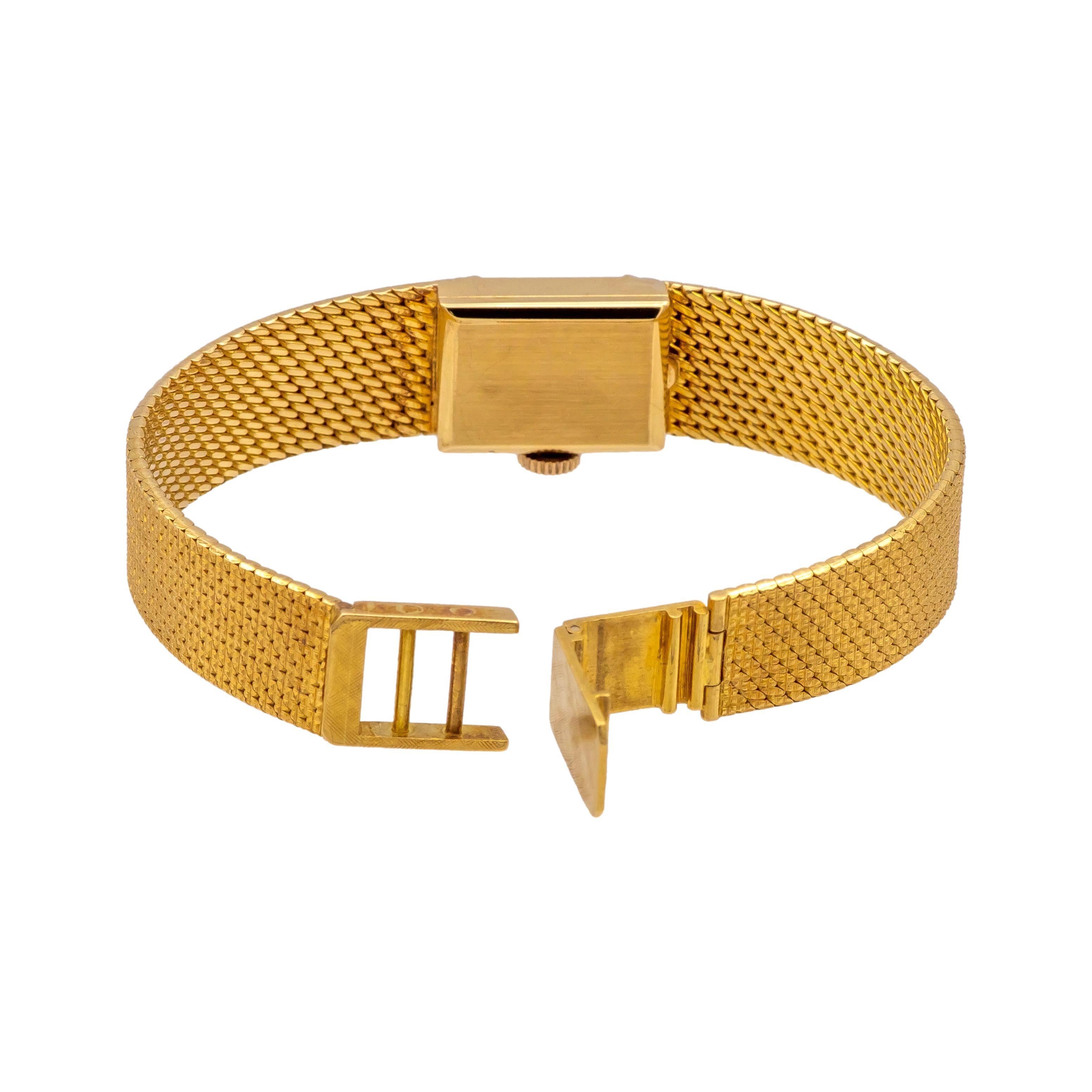 Tiffany & Co. Vintage 18K Yellow Gold Square Watch with Mesh Bracelet- 1960's 2