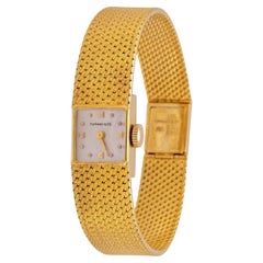 Tiffany & Co. Vintage 18K Yellow Gold Square Watch with Mesh Bracelet- 1960's