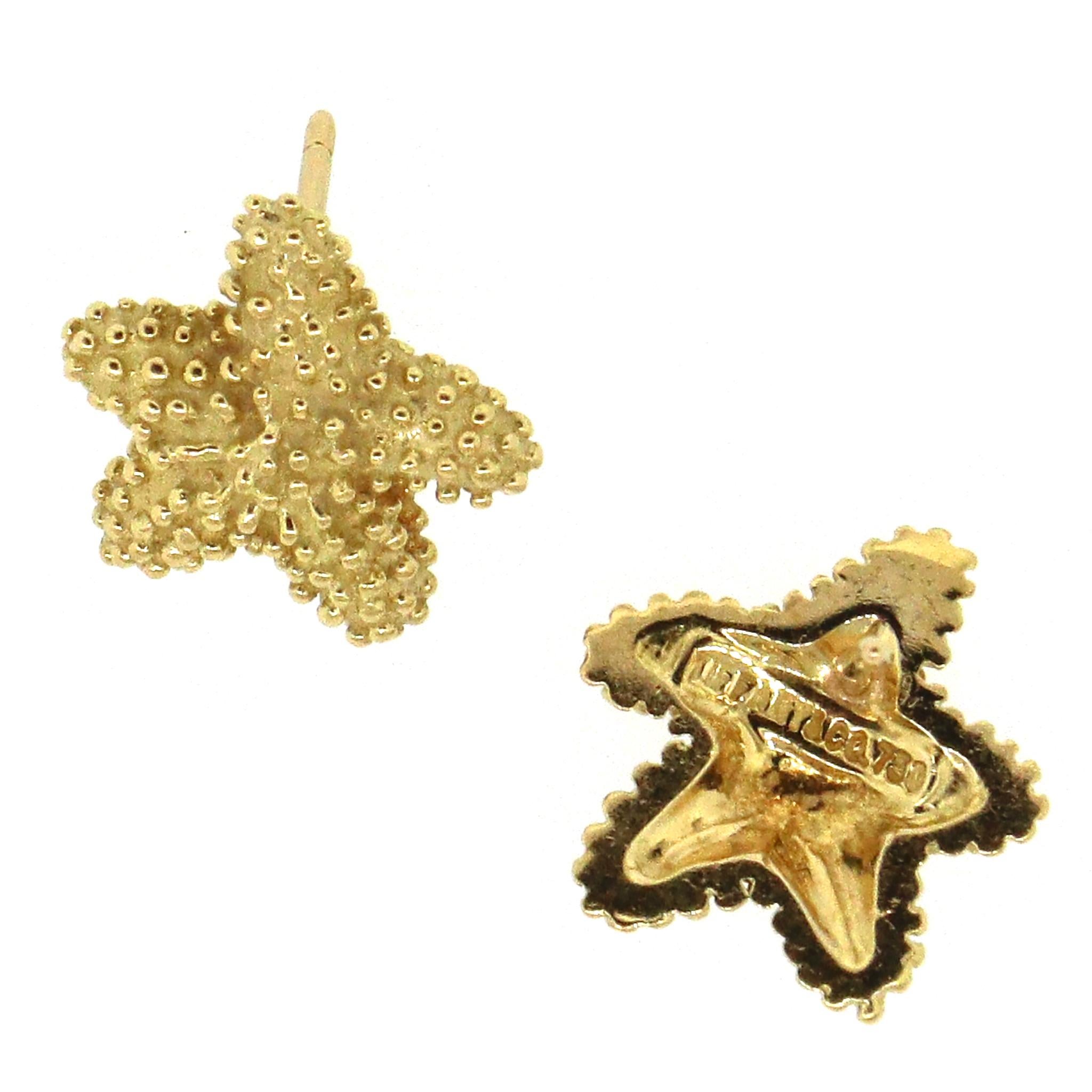 starfish stud earrings gold