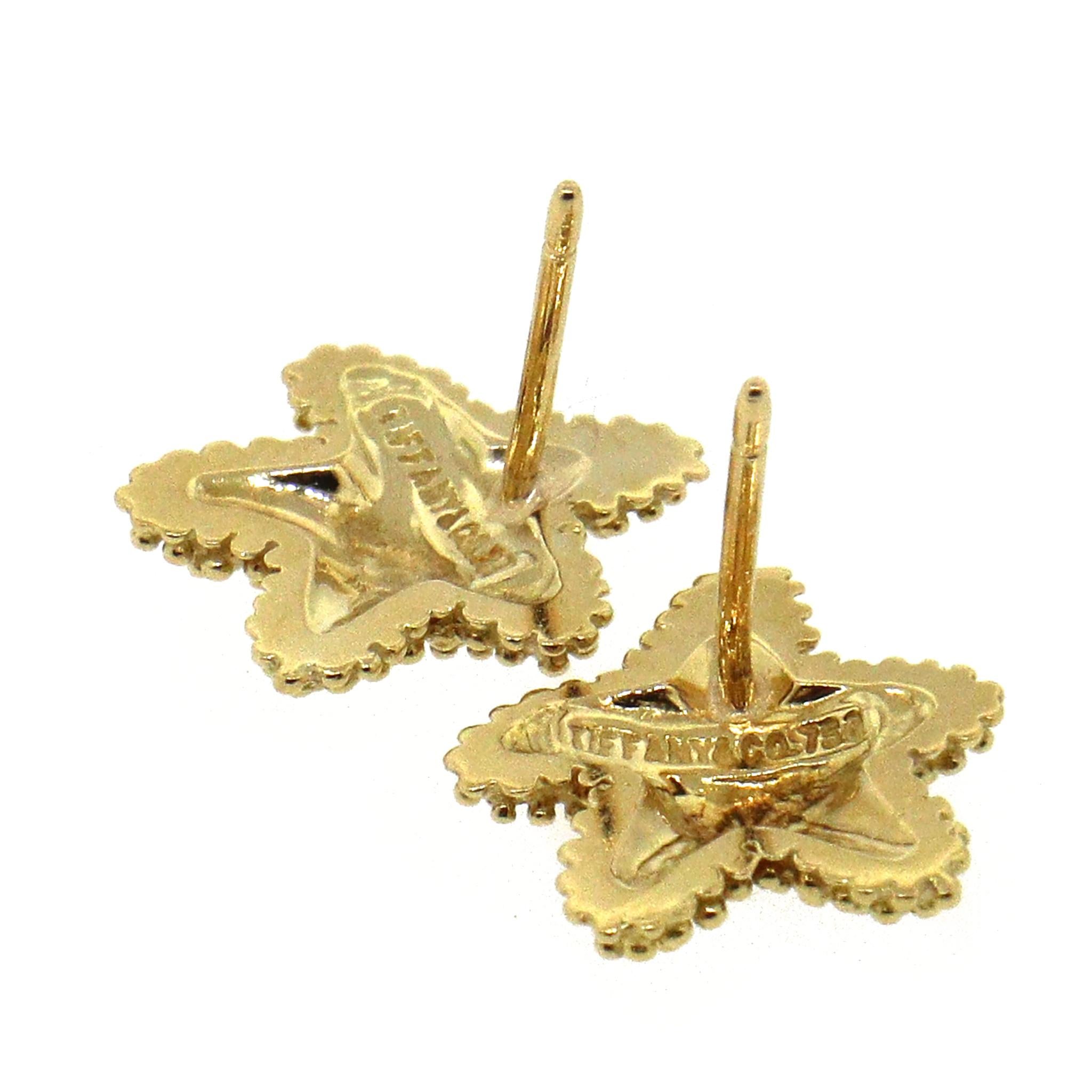 Tiffany & Co. Vintage 18K Yellow Gold Starfish Stud Earrings In Good Condition In New York, NY