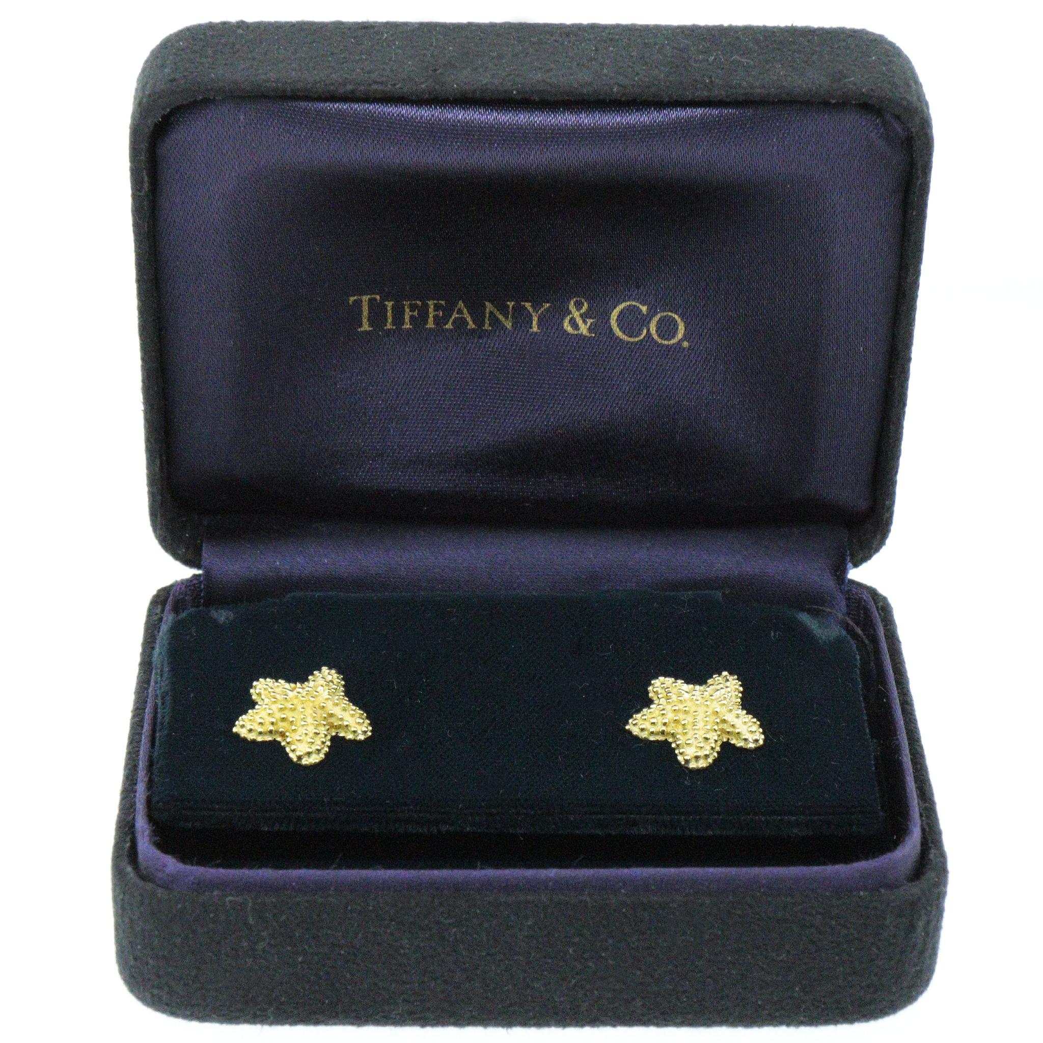 Tiffany & Co. Vintage 18K Yellow Gold Starfish Stud Earrings 1