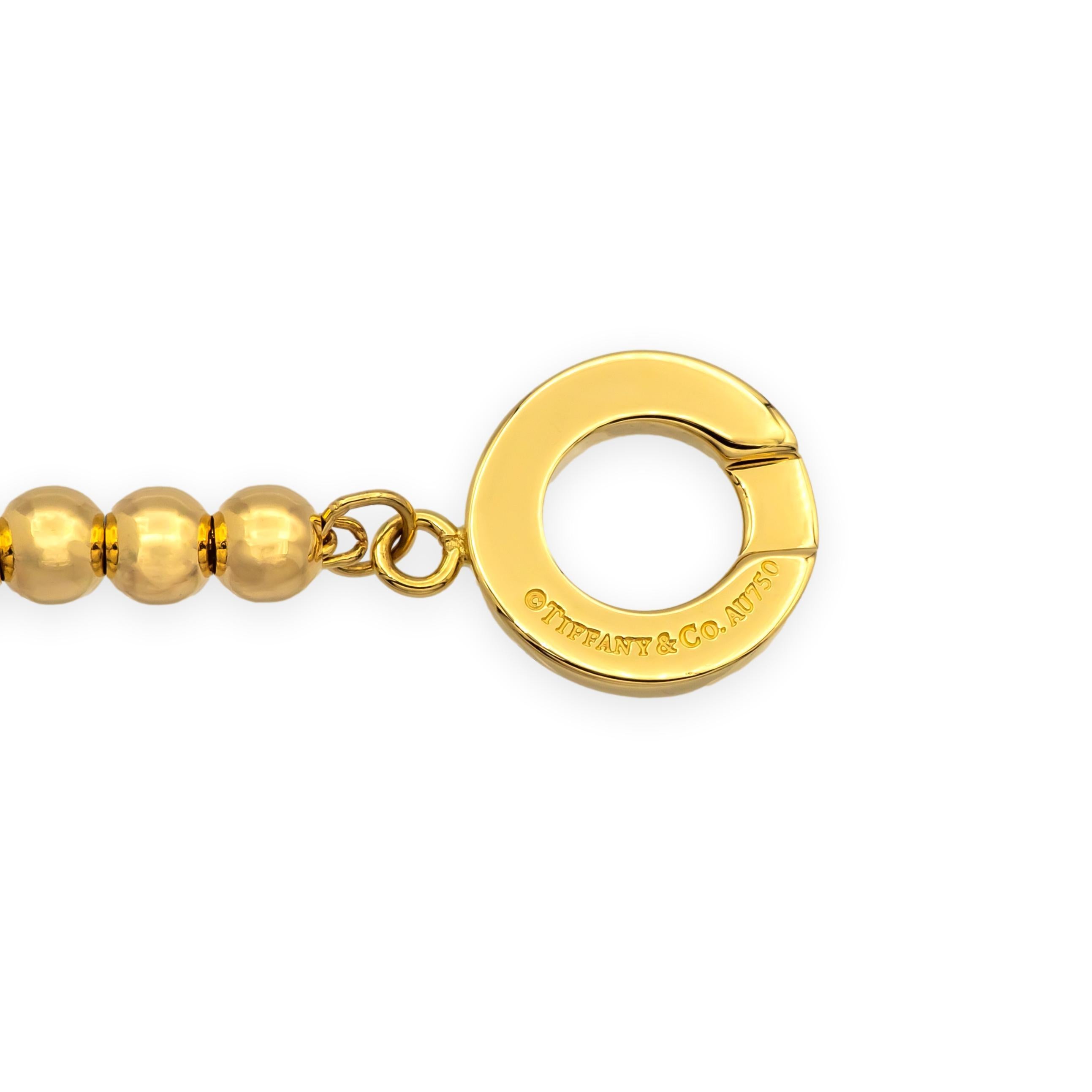 Tiffany & Co. Vintage 18K Yellow Gold Toggle Bead Bracelet 7