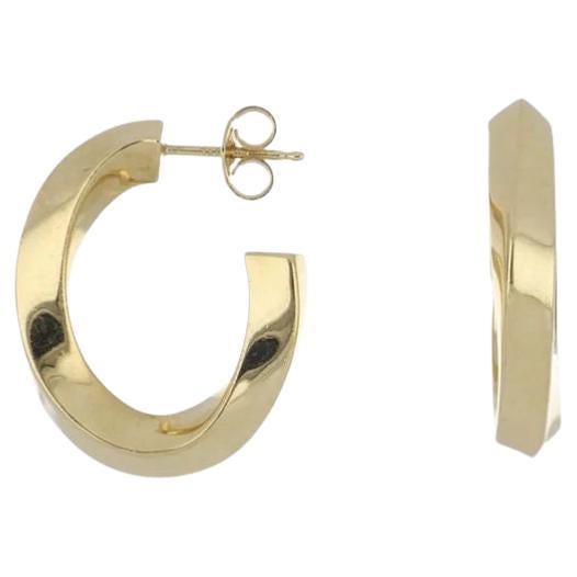 Tiffany & Co. Vintage 18K Yellow Gold Twist Hoop Earrings For Sale