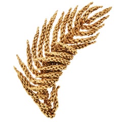 Tiffany & Co Vintage 18K Yellow Gold Wheat Brooch pin