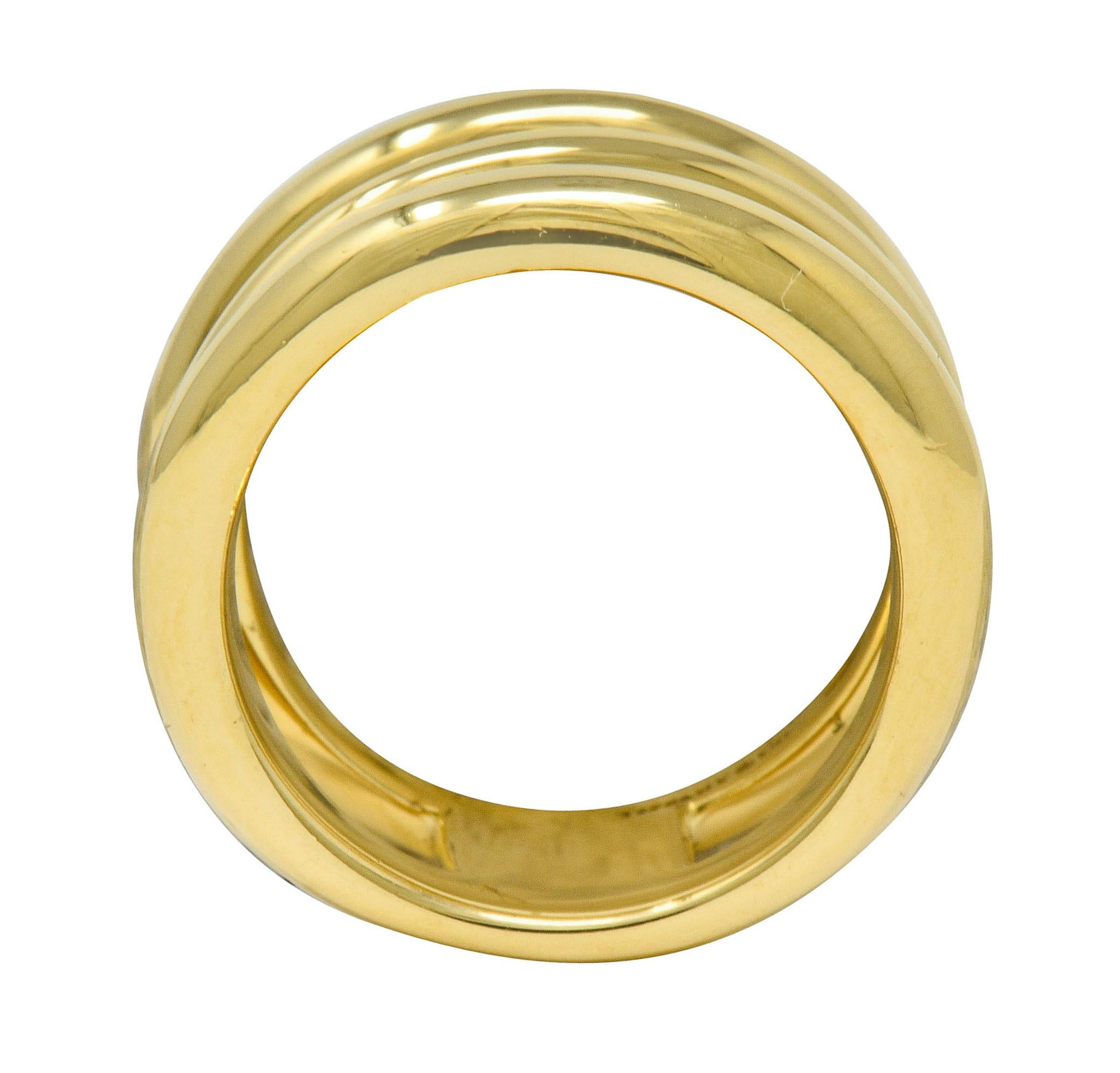 Women's or Men's Tiffany & Co. Vintage 1990s 18 Karat Gold Zig Zag Band Ring