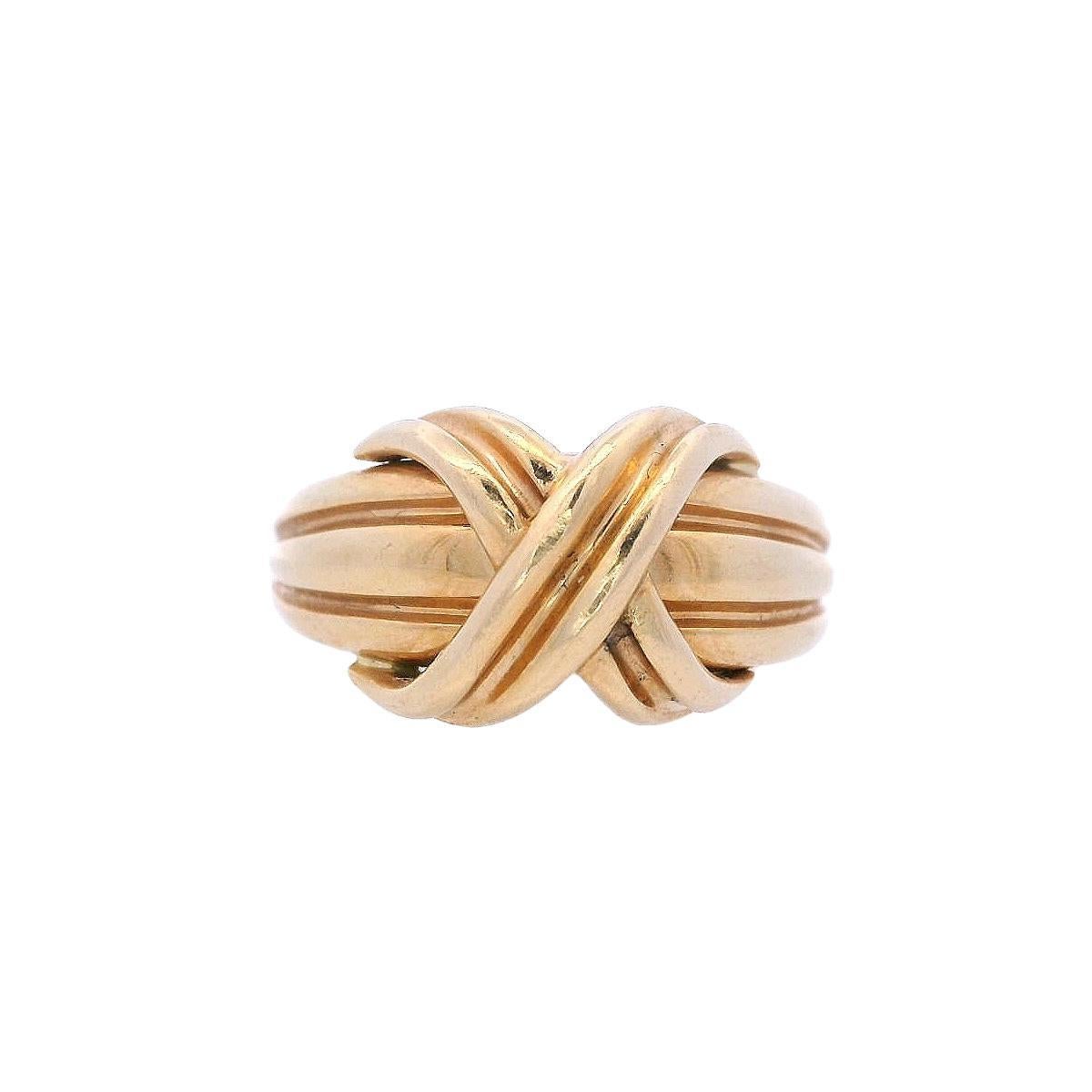Tiffany & Co. Vintage 1990er Jahre X-Ring aus 18 Karat Gelbgold (Modernistisch)