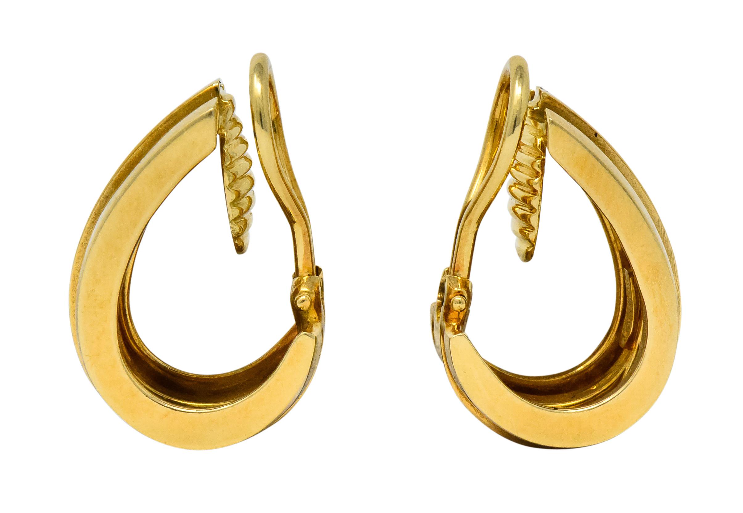 Tiffany & Co. Vintage 1995 18 Karat Gold Atlas Ear-Clip Earrings 1