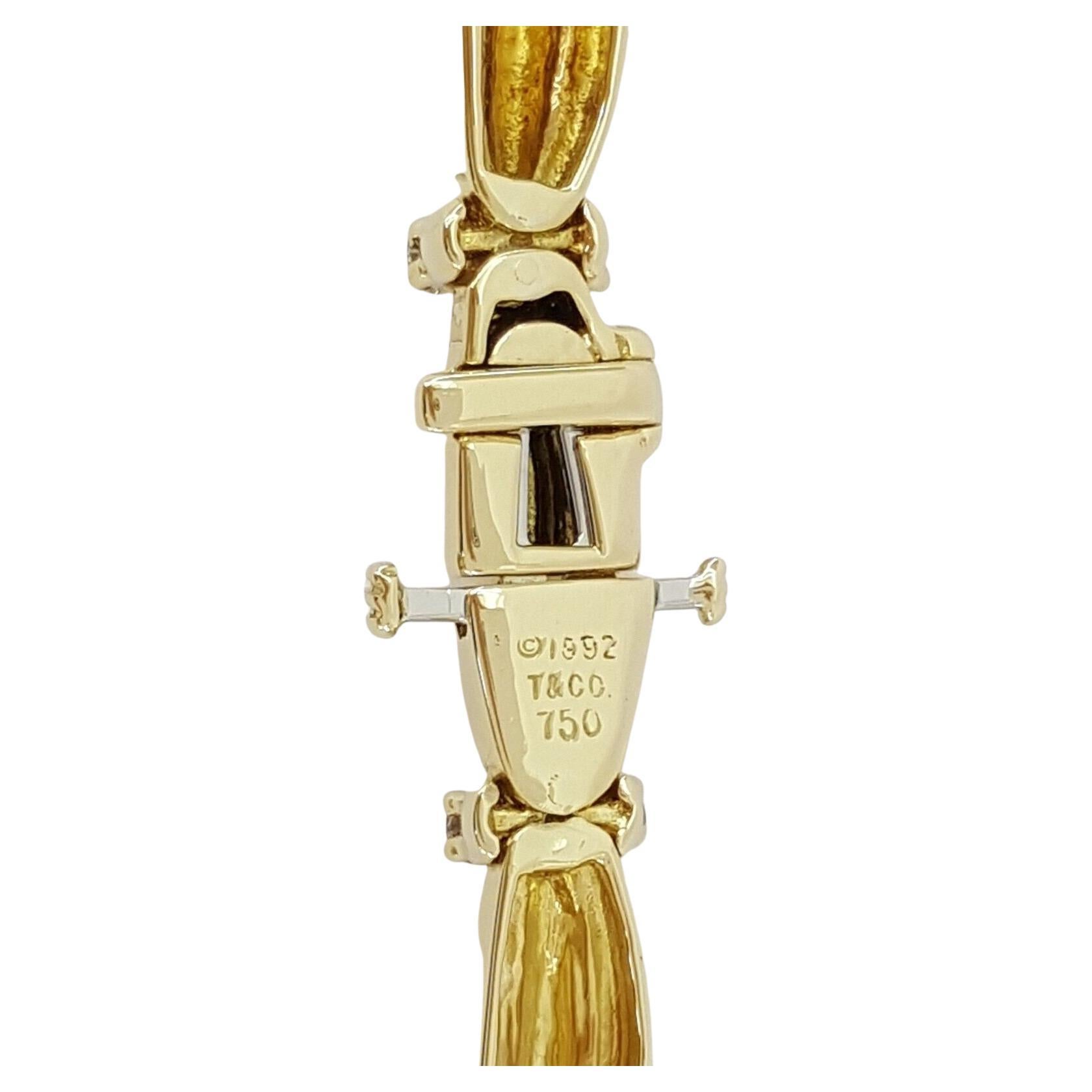 Tiffany & Co. Vintage 3,30 Karat Runde Diamant 18k Halskette 90er Jahre (Moderne) im Angebot