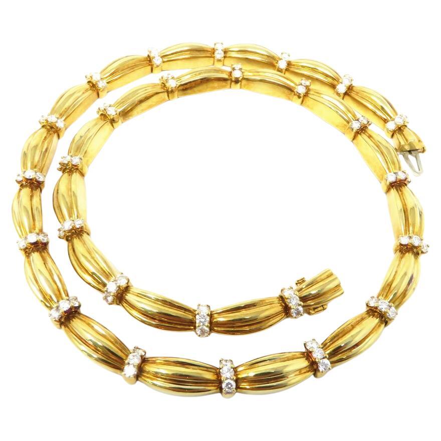 Tiffany & Co. Vintage 3.30 Carat Round Diamond 18k Necklace 90s