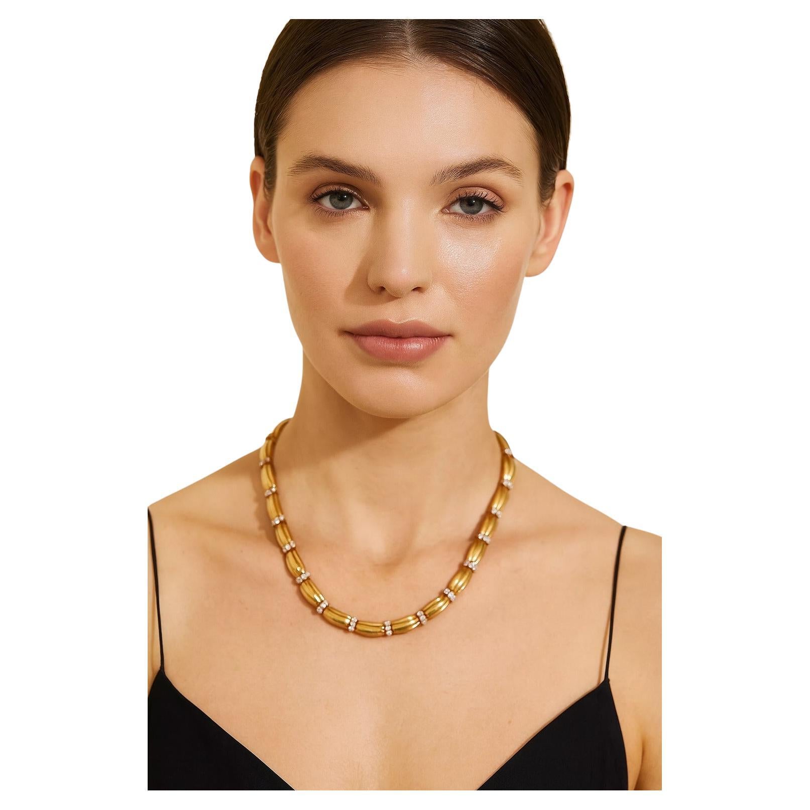Tiffany & Co. Vintage 3.30 Carat Round Diamond 18k Necklace 90s
