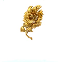 Tiffany & Co Vintage 33.72 Grams 18 Karat Yellow Gold Sunflower Pin Brooch