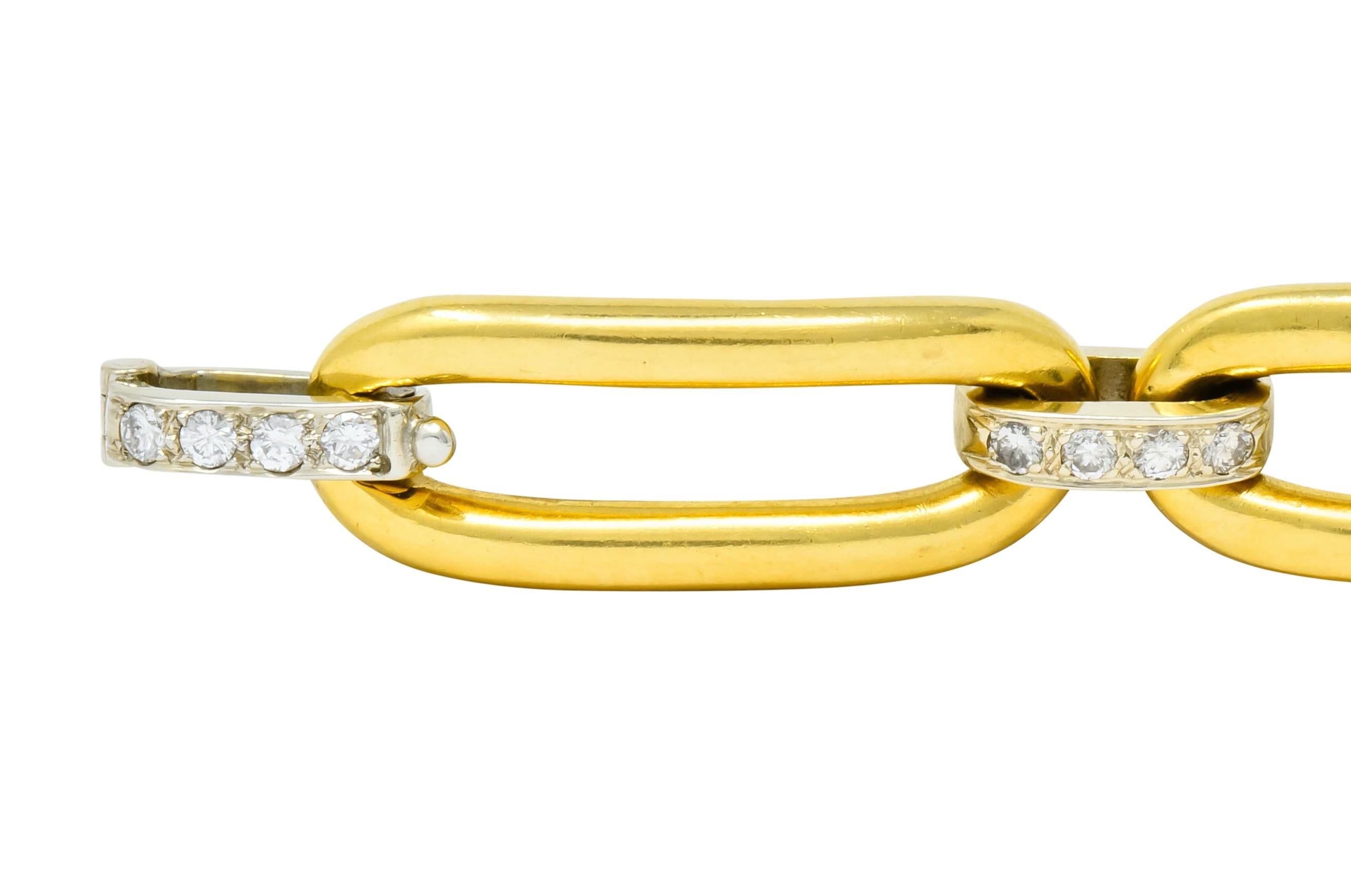 Tiffany & Co. Vintage 4.56 Carat Diamond 18 Karat Gold Link Convertible Necklace 5