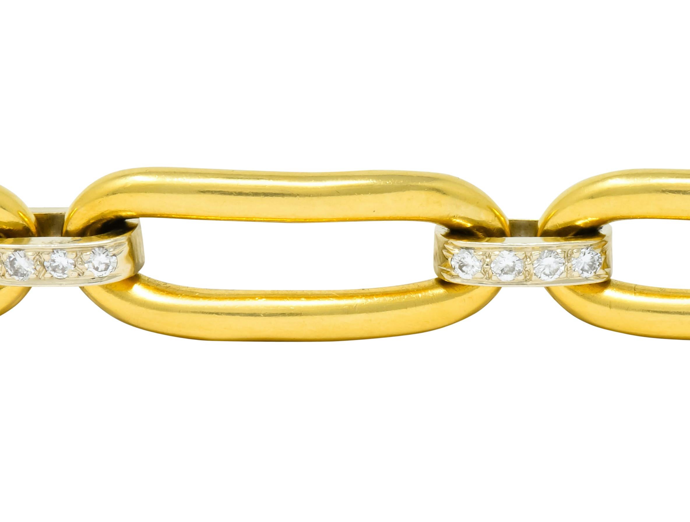 Tiffany & Co. Vintage 4.56 Carat Diamond 18 Karat Gold Link Convertible Necklace 6