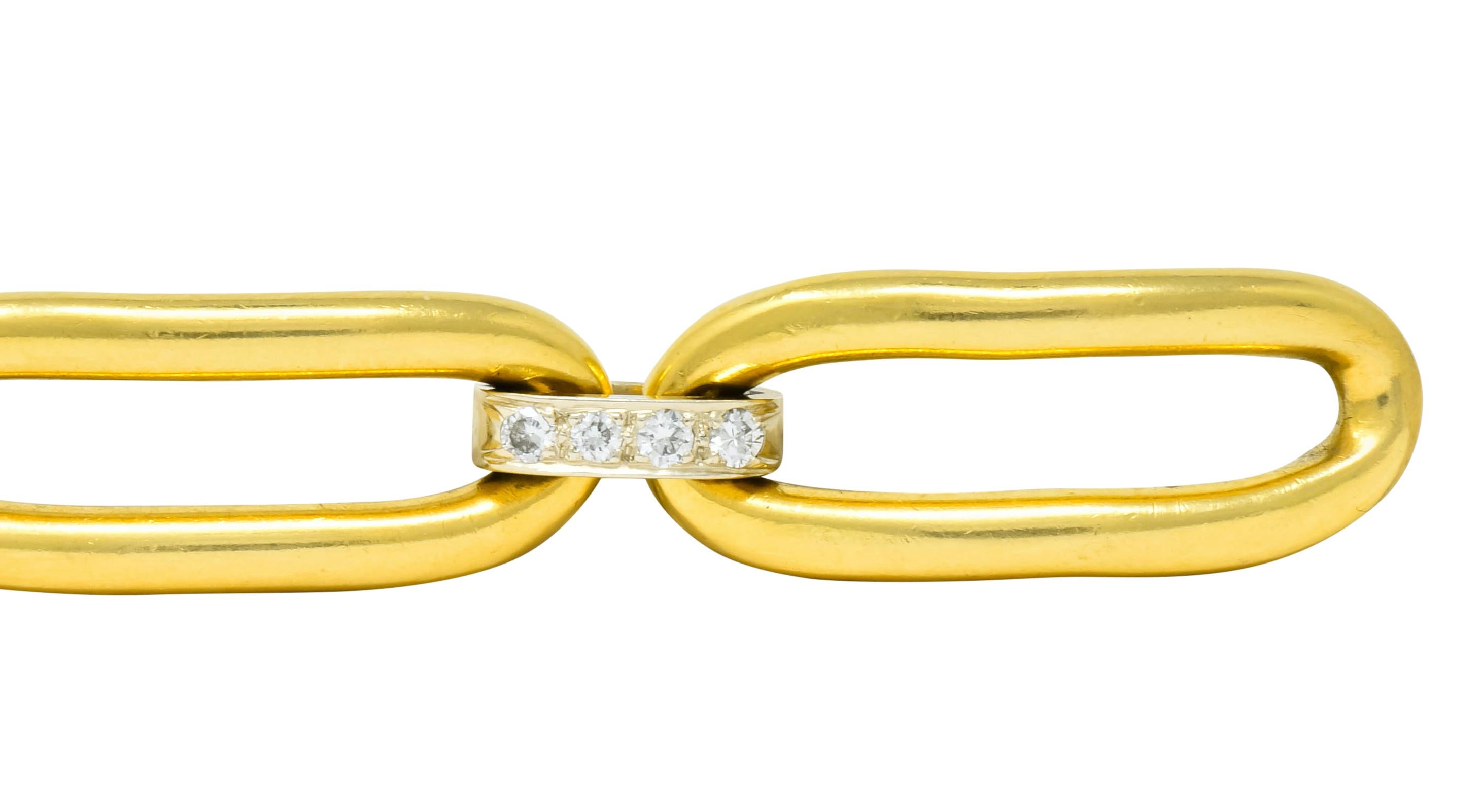 Tiffany & Co. Vintage 4.56 Carat Diamond 18 Karat Gold Link Convertible Necklace 7