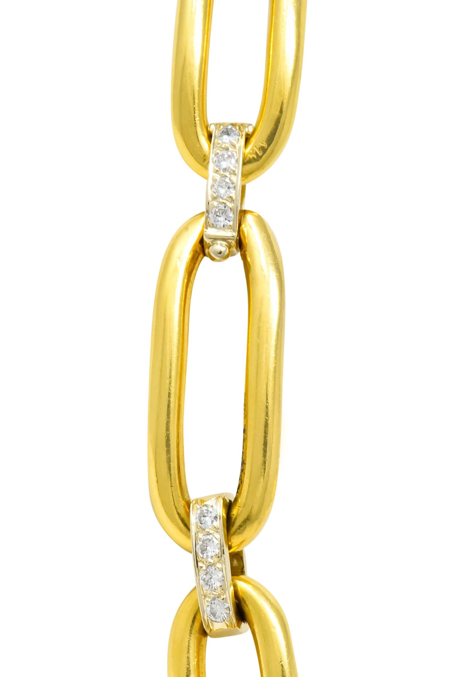 Tiffany & Co. Vintage 4.56 Carat Diamond 18 Karat Gold Link Convertible Necklace 1