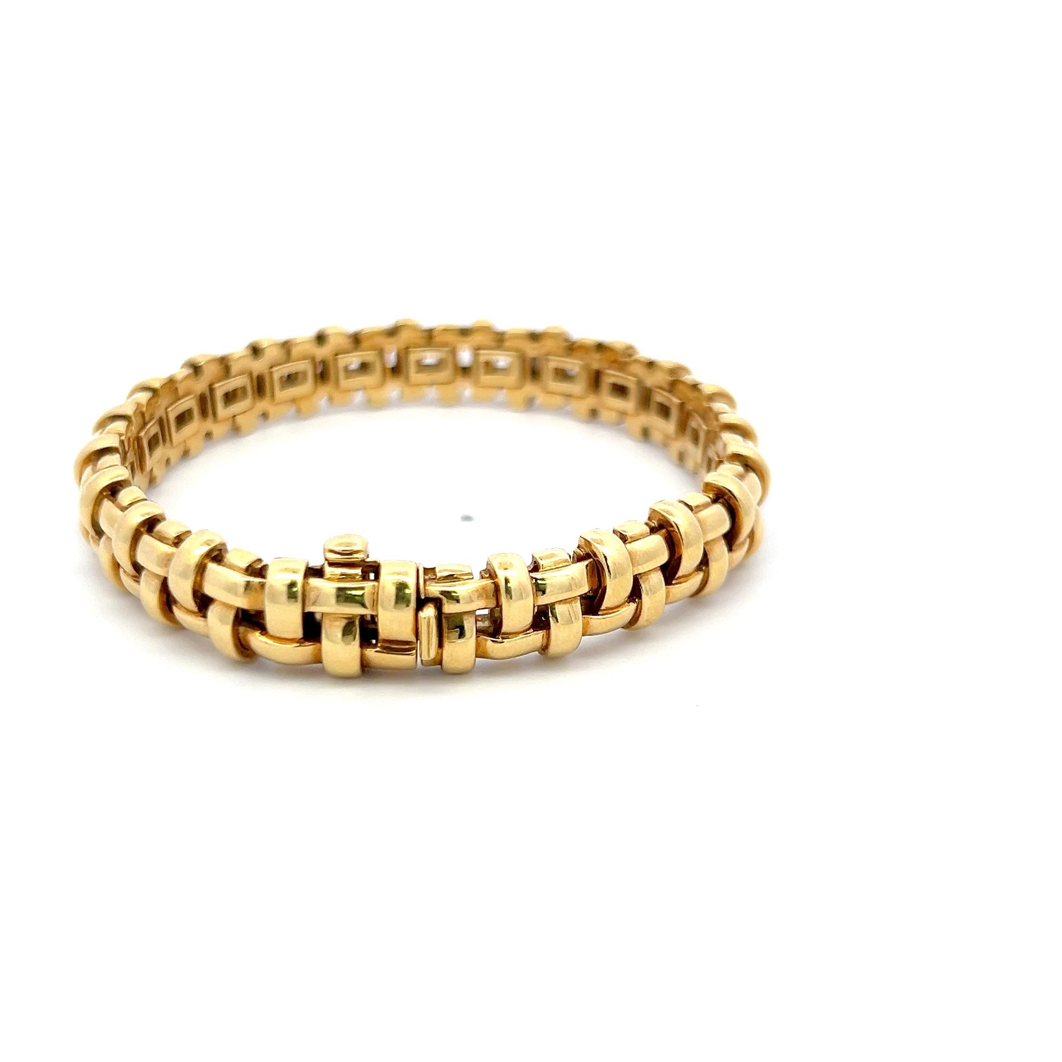 Tiffany & Co Vintage 48.60 Grams 18 Karat Yellow Gold Link Bracelet im Zustand „Gut“ im Angebot in New York, NY