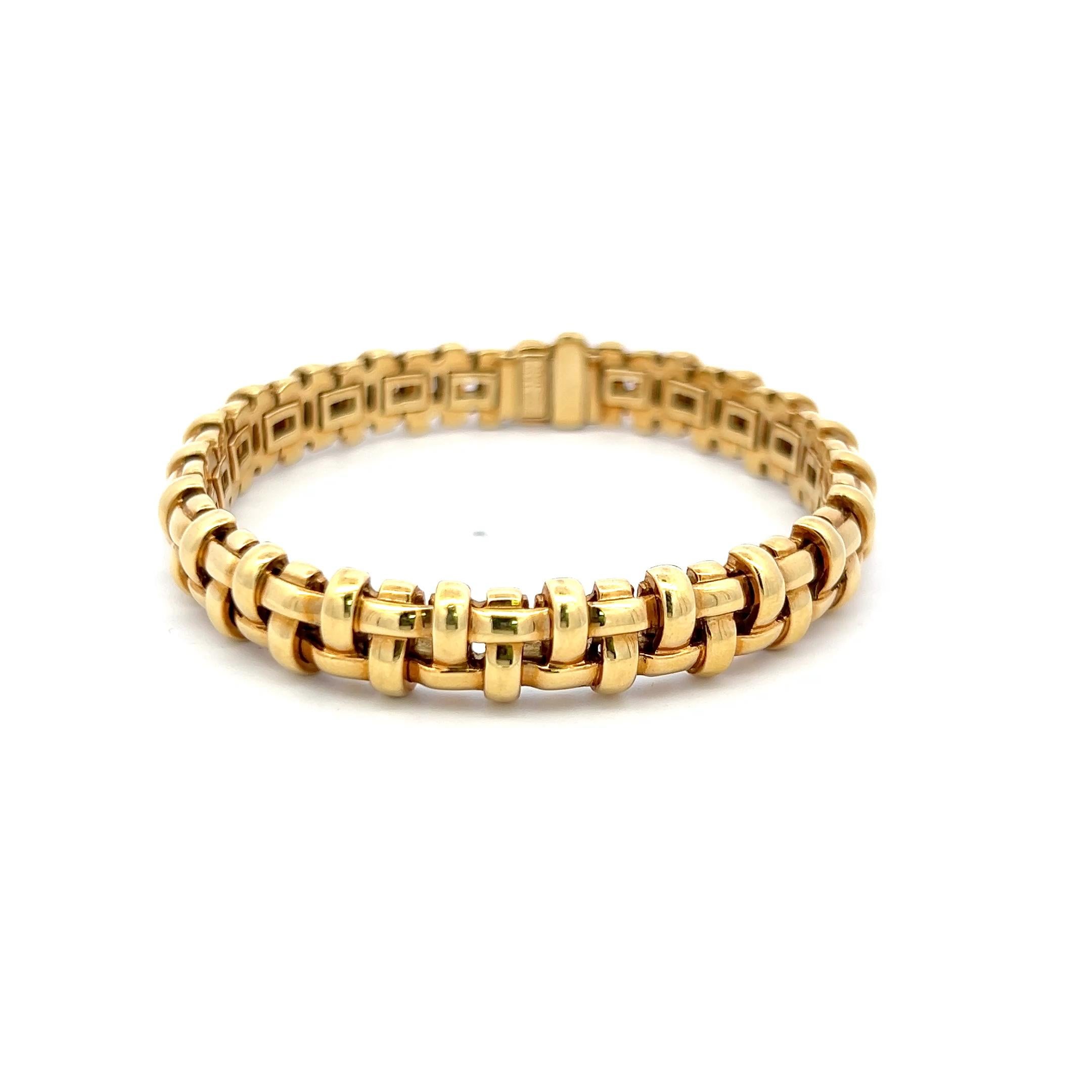 Tiffany & Co Vintage 48.60 Grams 18 Karat Yellow Gold Link Bracelet im Angebot 1