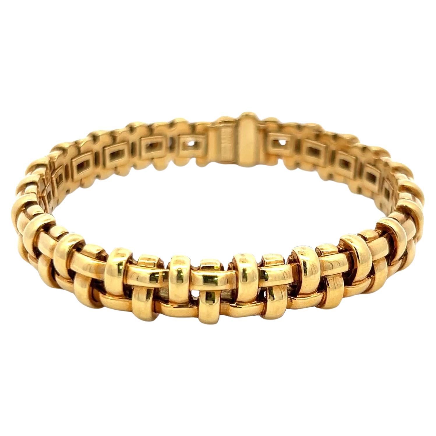 Tiffany & Co Vintage 48.60 Grams 18 Karat Yellow Gold Link Bracelet
