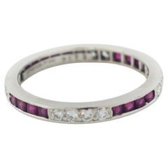 TIFFANY & CO. Vintage 50's Platin Diamant Rubin Band Ring
