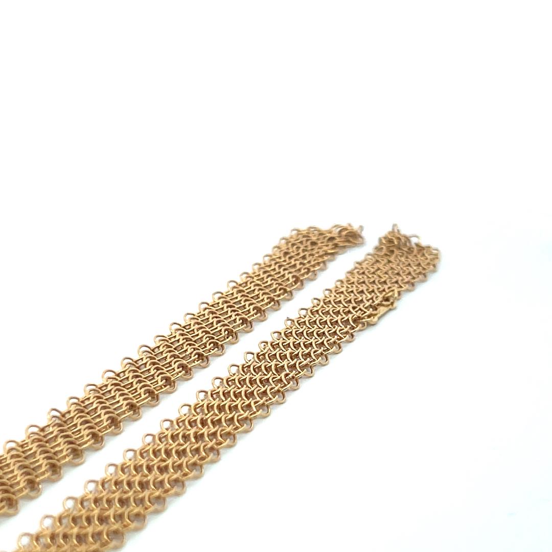 Tiffany & Co Vintage 54.36 Grams Mesh 18 Karat Yellow Gold Necklace For Sale 6