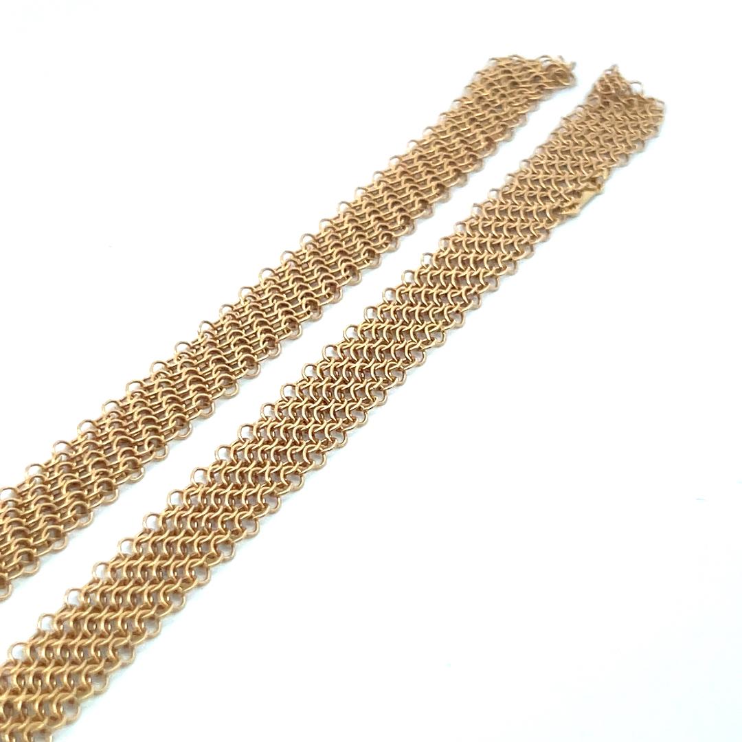 Tiffany & Co Vintage 54.36 Grams Mesh 18 Karat Yellow Gold Necklace For Sale 7