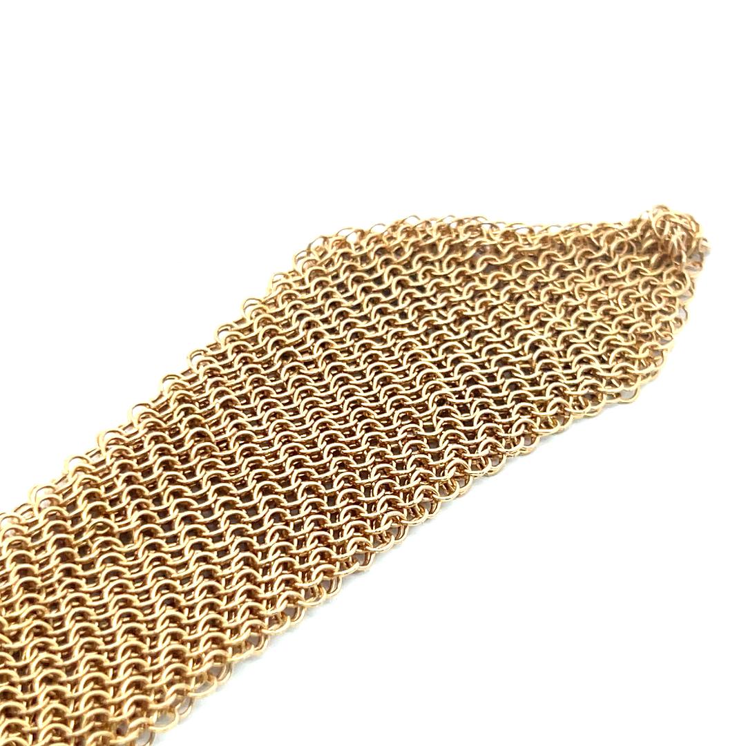 Tiffany & Co Vintage 54.36 Grams Mesh 18 Karat Yellow Gold Necklace For Sale 8