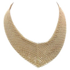 Tiffany & Co Vintage 54.36 Grams Mesh 18 Karat Yellow Gold Necklace