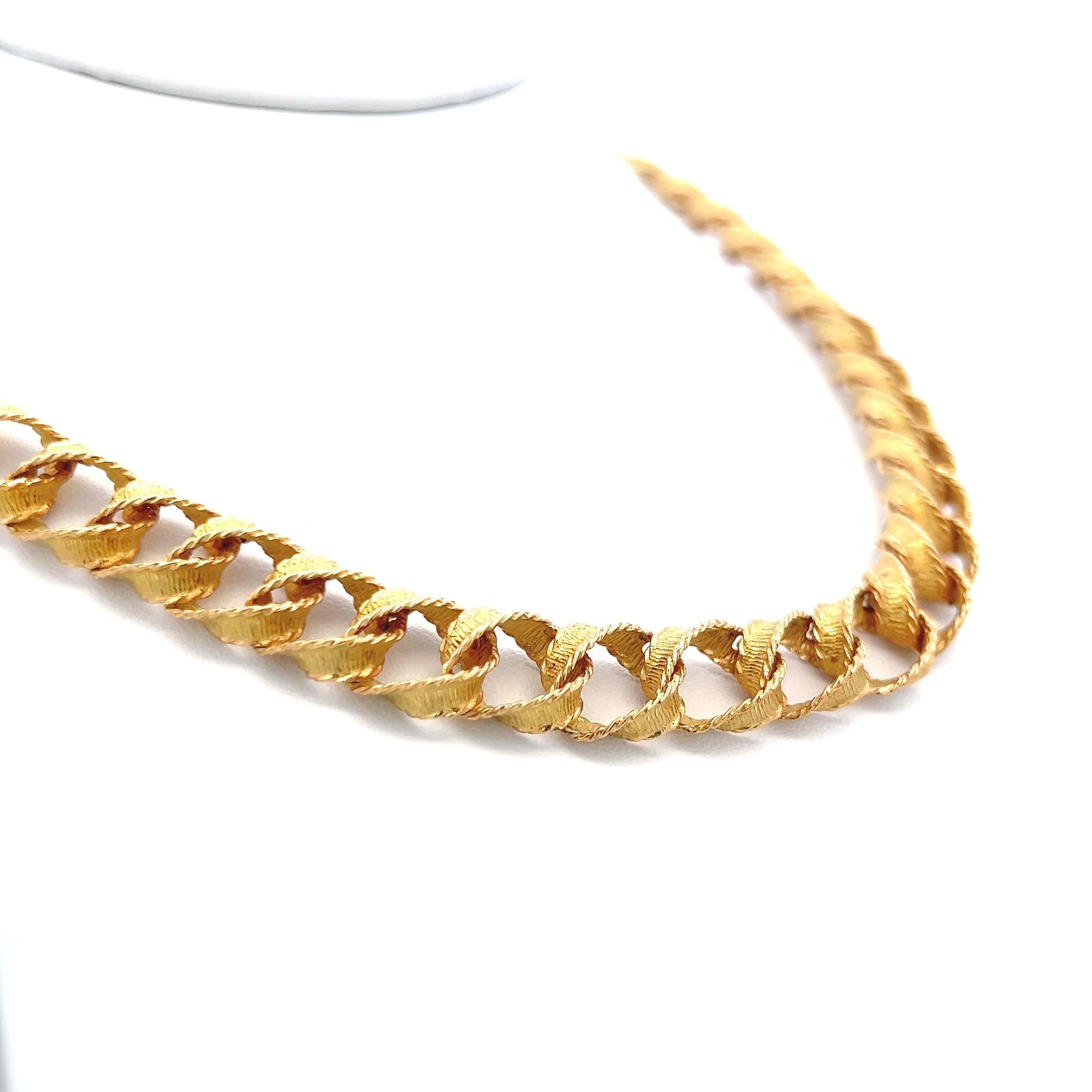 A. Link & Co. vintage da 59,20 grammi in oro giallo 18 carati, collana con anelli In condizioni buone in vendita a New York, NY