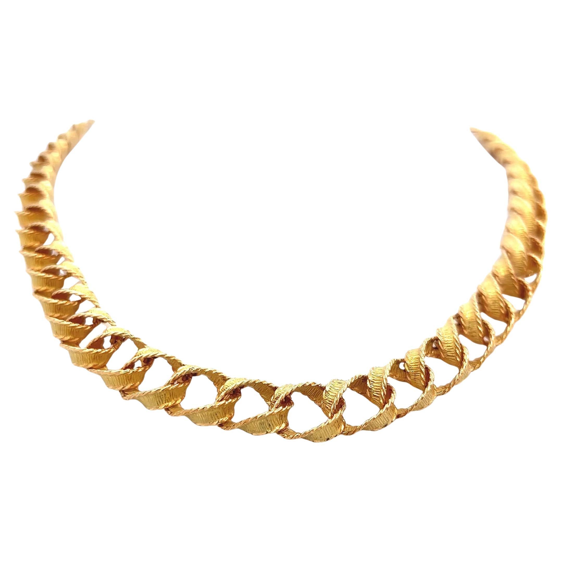 Tiffany & Co Vintage 59.20 Grams 18 Karat Yellow Gold Link Necklace