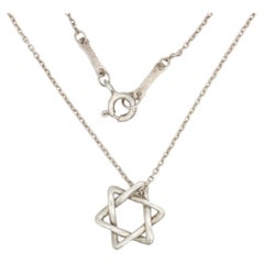 Tiffany & Co Vintage 925 Silver Elsa Peretti Star of David Hexagram Necklace