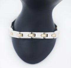 Tiffany & Co. Vintage 925 Silver Gold Rectangle Bar Link Bracelet