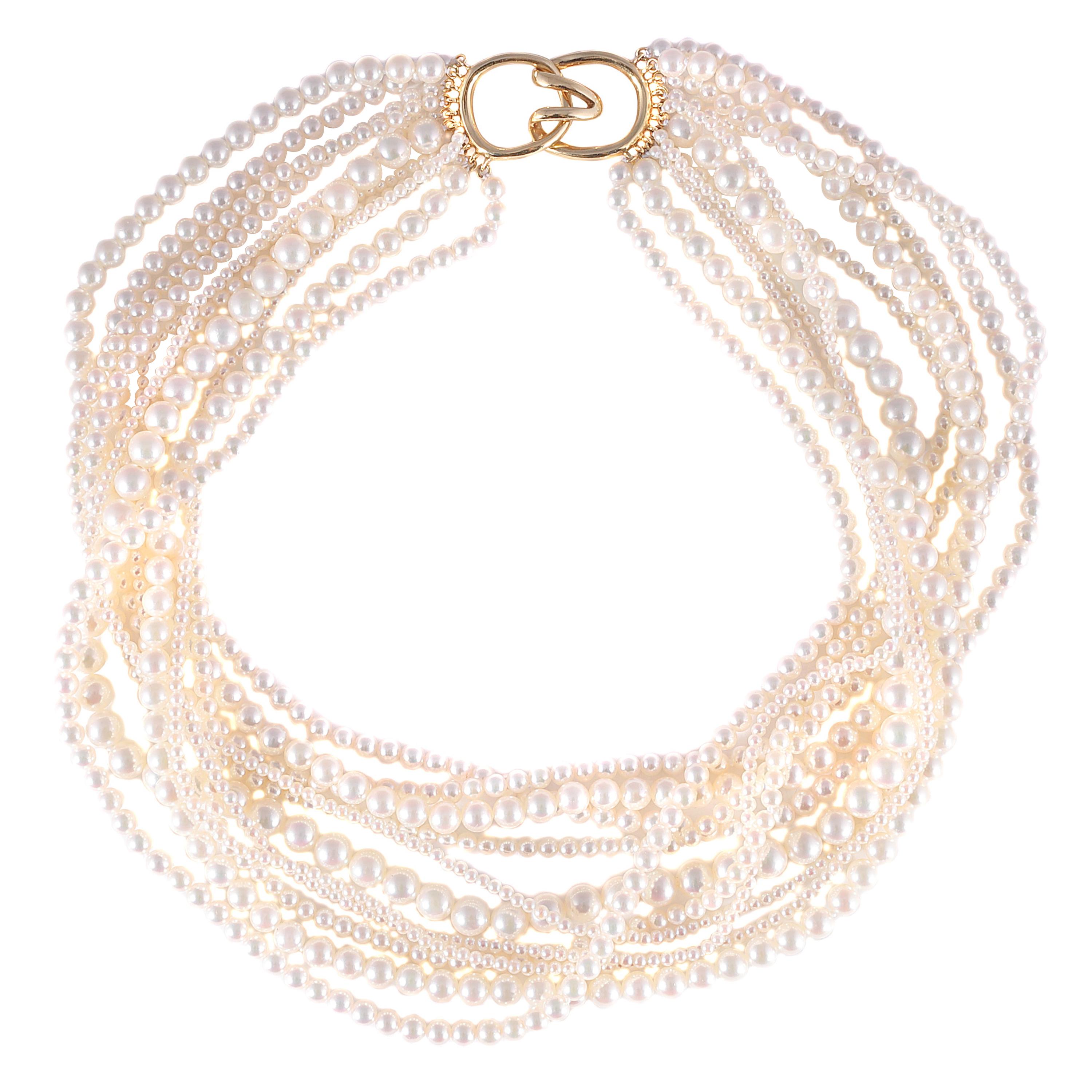 Tiffany & Co. Vintage Akoya Pearl Multi Strand Necklace