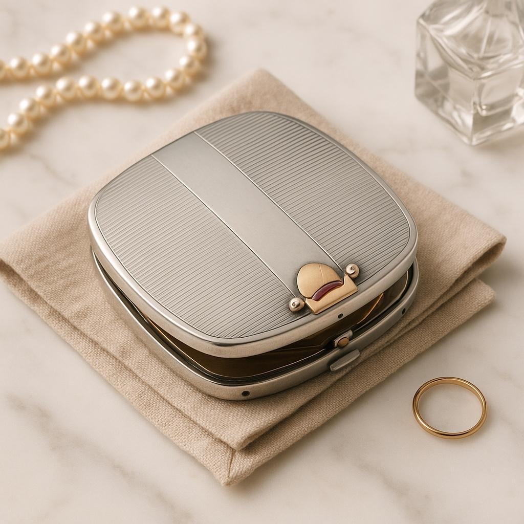 Art Deco-Gelbgold-Rubin kompaktes 3-Zoll-Etui von Tiffany Co (Carréeschliff) im Angebot