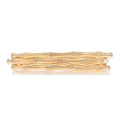 Tiffany & Co. Vintage Bamboo Set of 3 Bangle Bracelets 7 3/4" - Yellow Gold 14k