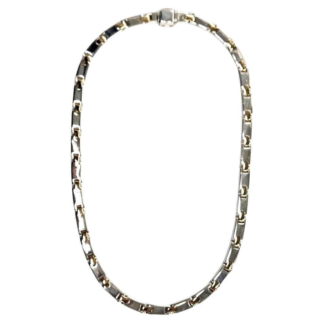 Tiffany & Co. Vintage Bar Link Necklace - 18K Yellow Gold & Sterling Silver, 45g