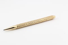 Tiffany & Co. Vintage Basket Weave 14K Yellow Gold Ballpoint Pen