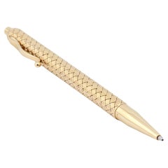 Tiffany & Co. Vintage Korbgeflecht 14K Gelbgold Kugelschreiber mit Kugelschreiber