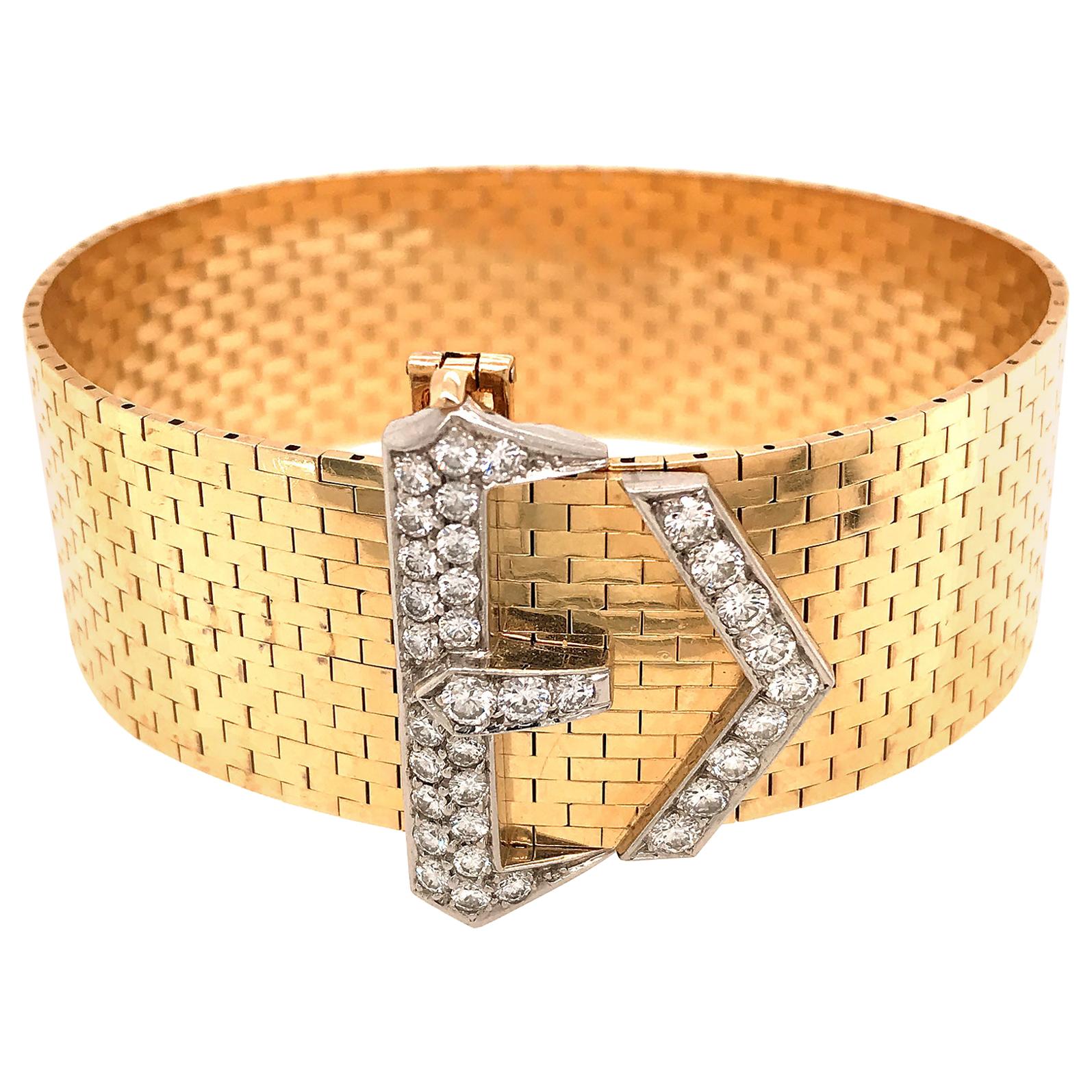 Tiffany and Co. Vintage Belt Diamond Wrist Bracelet For Sale at 1stDibs