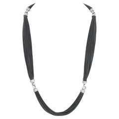 Schwarze mehrreihige Silberkette von Tiffany & Co. im Vintage-Stil