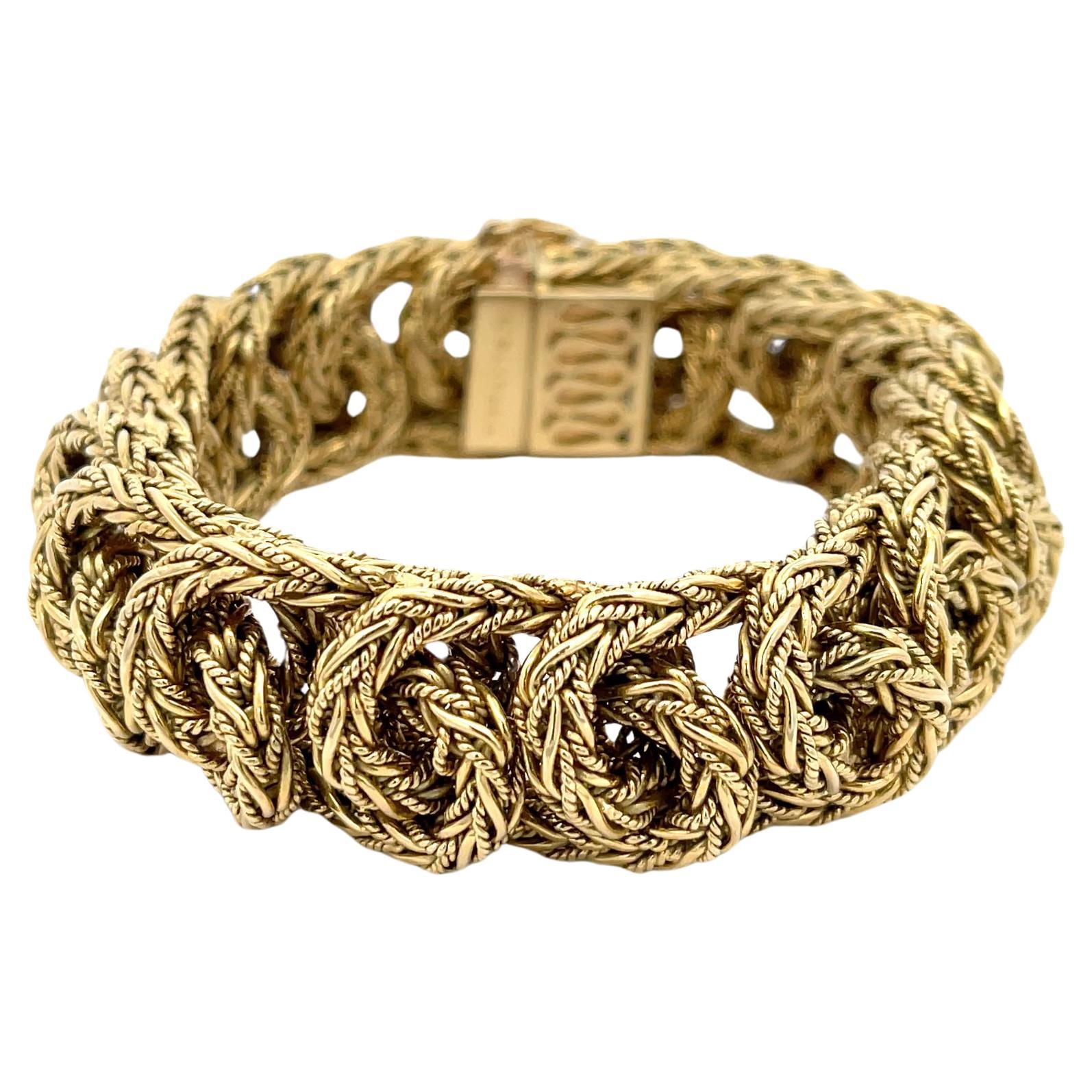 Tiffany & Co. Bracelet à maillons tressés vintage en or jaune 18 carats en vente