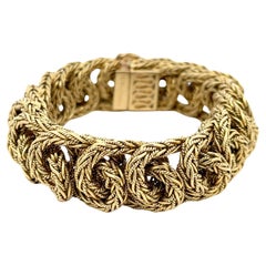 Tiffany & Co. Bracelet à maillons tressés vintage en or jaune 18 carats