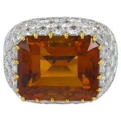 Tiffany & Co. Anello Cocktail Bombe con diamanti e citrino d'epoca