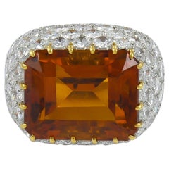 Tiffany & Co. Vintage Citrine Diamond Cocktail Bombe Ring