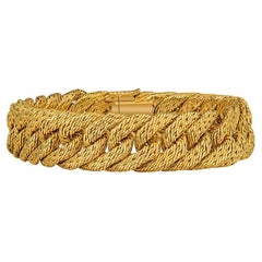 Tiffany & Co. Vintage Cuban Style Braided 18 Karat Yellow Gold Bracelet