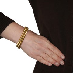 Tiffany & Co. Vintage Curb Chain Bracelet, 14 Karat Yellow Gold Brushed Finish